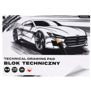 Blok A4 techniczny biały Auto STK