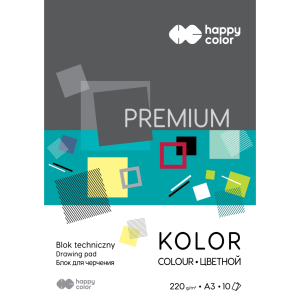 Blok A3 techniczny kolor 10k 220g Premium HappyC