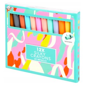 Kredki jedwabne 12 kol. Silky Crayons 3xmetall Craft