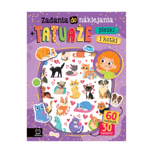 Aksjomat Książeczka Zadania do naklejania + tatuaże Pies i Kot