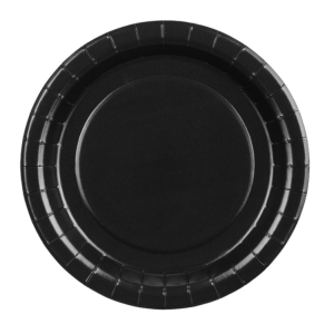 Talerze 18cm 6szt czarne PartyDeco