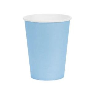 Kubki papierowe 6szt jasny niebieski 250ml PartyDeco