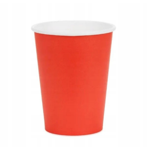 Kubki papierowe 6szt czerwone 250ml PartyDeco