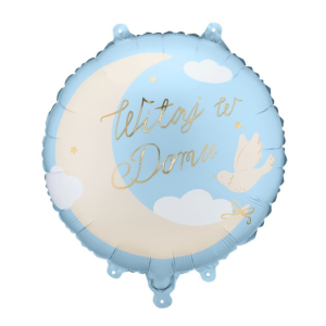 Balon foliowy 35x35cm Witaj w domu j.niebieski