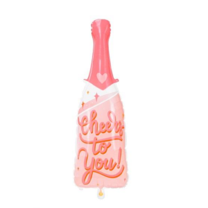 Balon foliowy 38x97cm butelka różowa PartyDeco