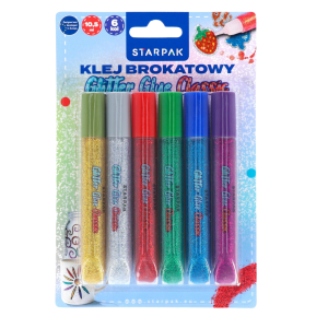 Klej brokatowy 6kol 10,5ml blister STK