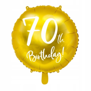 Balon foliowy 45cm 70th Birthday złoty PartyDeco