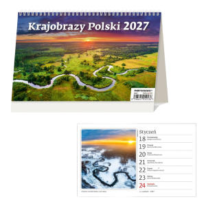 Kalendarz 2027 Biurkowy Krajobrazy Polski tygodnio