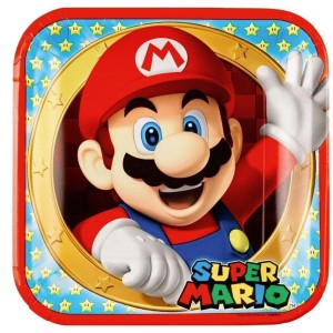 Talerze 23 cm 8 szt, Super Mario
