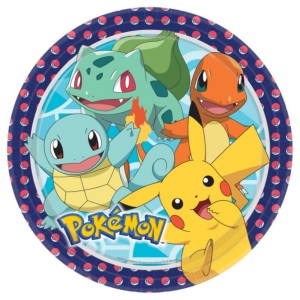 Talerze 23 cm 8 szt. Pokemon