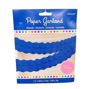 Girlanda papierowa 3,6 m niebieska 