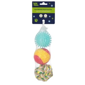 Zabawka dla psa piłka piszcz 3szt 6-7cm Trik&Roll