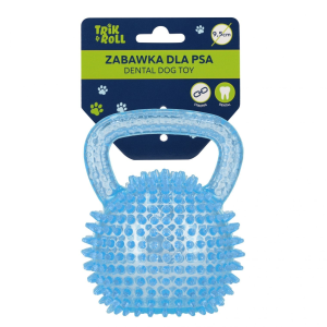 Zabawka dla psa piłka uchwyt kolce 9,5cm TRIK&ROLL