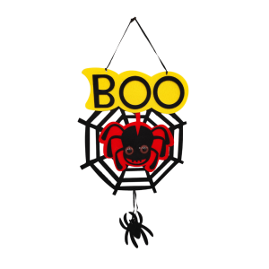 Ozdoba Pająk na pajęczynie BOO filcowa Halloween