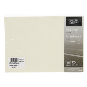 Koperta C5 10szt 120g Gładki kremowy jasny Argo