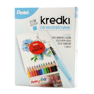 Kredki akwarelowe - zestaw z bloczkiem Pentel 