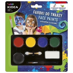 Farby do malowania twarzy 6 kol. Kidea