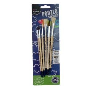 Pędzle szkolne - 6 sztuk KIDEA