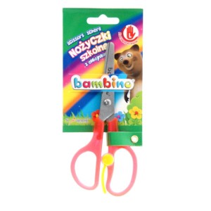 Nożyczki szkolne dla leworęcznych z odbojnikiem Bambino 