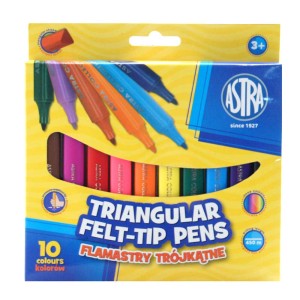 Flamastry trójkątne 10 kolorów 