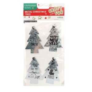Ozdoby świąteczne zawieszki metalowe - 4 szt.