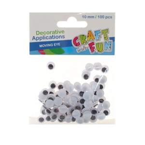 Ruchome oczka kreatywne 10 mm - 100 el. 