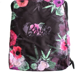 Worek na ramię Barbie czarny w kwiaty 