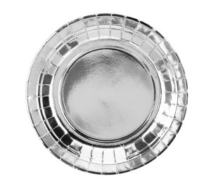 Talerze 18cm 6szt srebrne PartyDeco