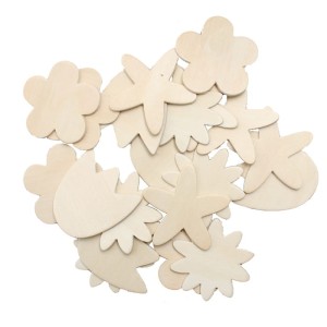 Ozdoba dekoracyjna - drewniane kwiaty - 20 szt. 