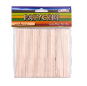 Patyczki bezbarwne 60szt 114 x 10 x 2mm Aliga
