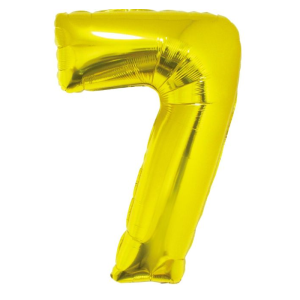 Balon foliowy Cyfra 7 złota 92 cm HEL