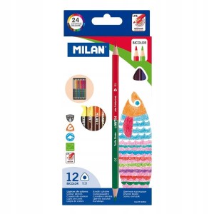 Kredki Milan ołówkowe 24kol Bicolor dwustronne 07112312