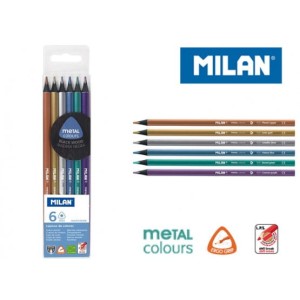 Kredki Milan ołówkowe 6kol Metal Colours 07102306