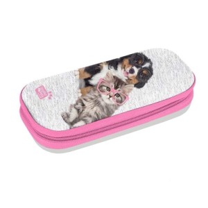 Piórnik trumienka Pies z kotem szary Paso