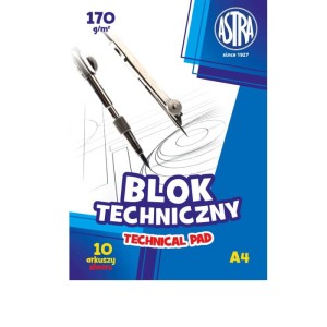 Blok A4 techniczny biały 170g Astra