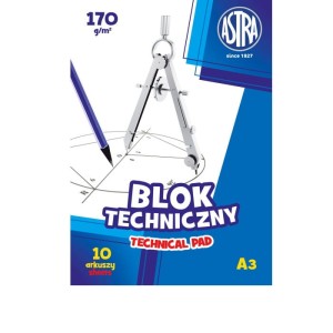 Blok A3 techniczny biały 170g 