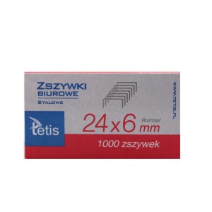 Zszywki 24/6 Tetis 1000szt