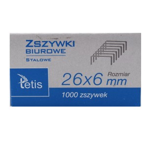 Zszywki 26/6 Tetis 1000szt
