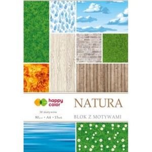 Blok z motywami Natura A4 15k 80g Happy Color