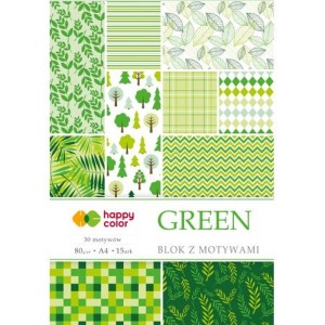Blok z motywami Green A4 15k 80g Happy Color