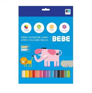 Kredki BB Kids Interdruk ołówkowe 12kol trój Jumbo