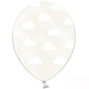 Balony 6szt 30cm chmurki crystal clear PartyDeco