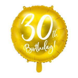 Balon foliowy 45cm 30th Birthday złoty PartyDeco