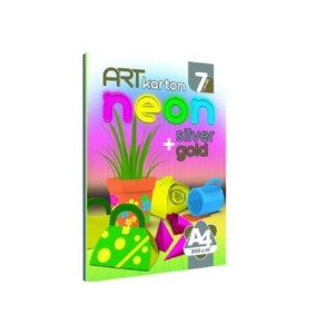 Blok kartonów kolor. A4 Neon 250g 