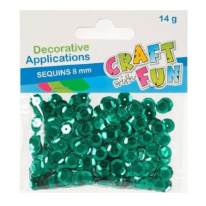 Ozdoba dekor Cekiny metaliczne guzik 8mm zielony