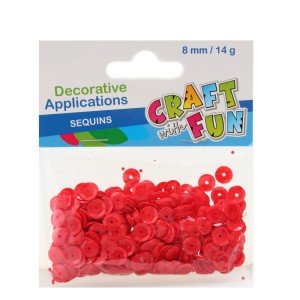 Ozdoba dekor Cekiny guzik 8mm czerwony