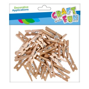 Ozdoba dekor drewniany spinacz złoty 30szt. Craft