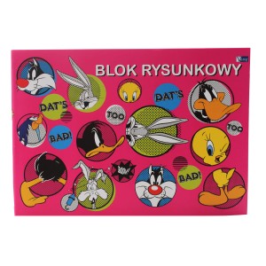 Blok rysunkowy Looney Tunes biały A4/20 Verte