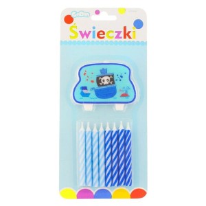 Świeczki z ozdobą Ahoj Piraci 8 szt