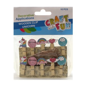 Ozdoba dekoracyjna spinacze drewniane Jendorożec 10szt 
